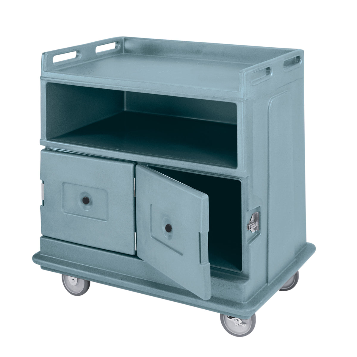 Cambro MDC24F401 Beverage Service Cart, 44.5L x 30W x 44H, Polyethylene, Slate Blue, Insulated Compartments