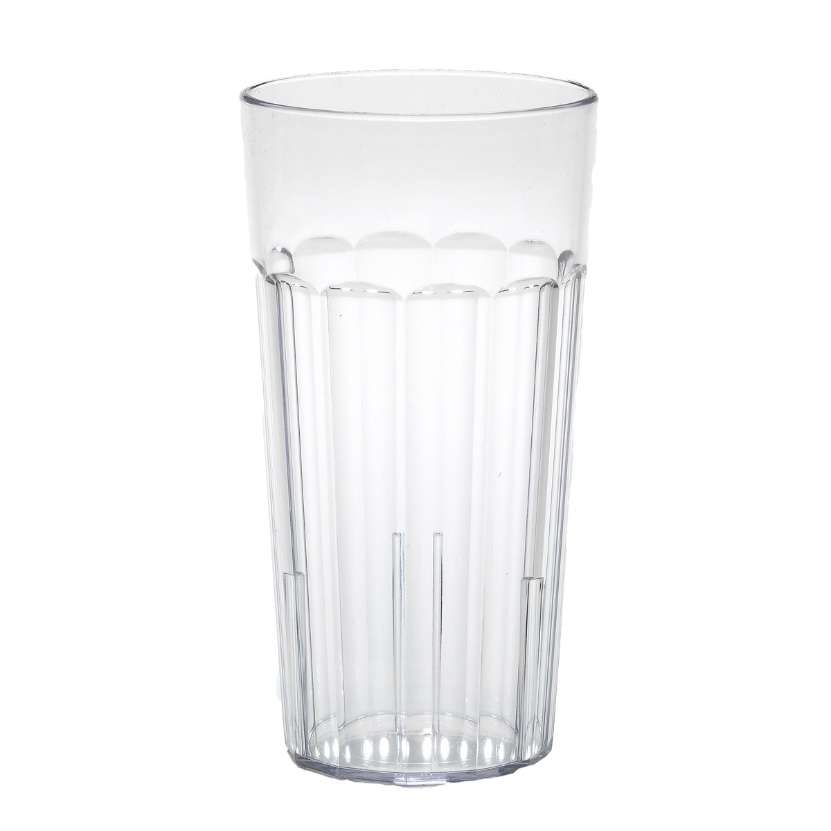 Cambro NT20152 Newport Tumbler - 22 oz Clear Fluted SAN Plastic 3-7/16″ Top Sani-Rim Lip Made in USA — Case of 36 pieces