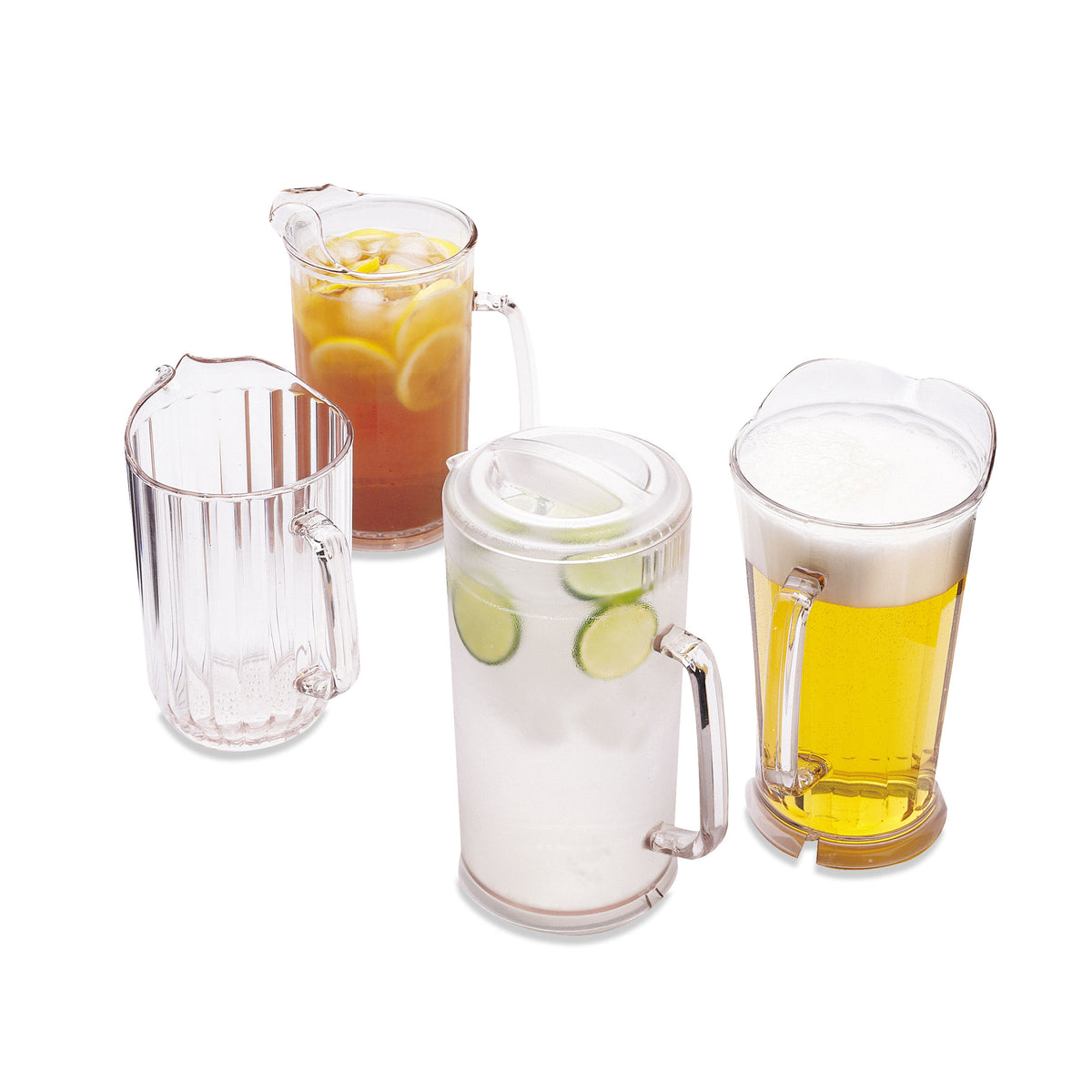 Cambro P320CW135 Camwear 32-Oz Clear PC Pitcher, 5-3/4" Dia x 6-3/4" H, Pour Spout, NSF Certified — Case of 6 pieces