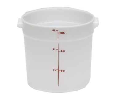 Cambro RFS6148 Storage Container, 6-Quart, 9.94" Dia x 7.94" H, Natural White Polyethylene, NSF — Case of 12 pieces