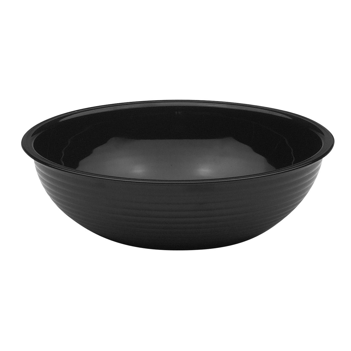Cambro RSB12CW110 5.8 Qt 12" Round Ribbed Polycarbonate Bowl, Black, NSF Certified, Dishwasher Safe — Case of 12 pieces