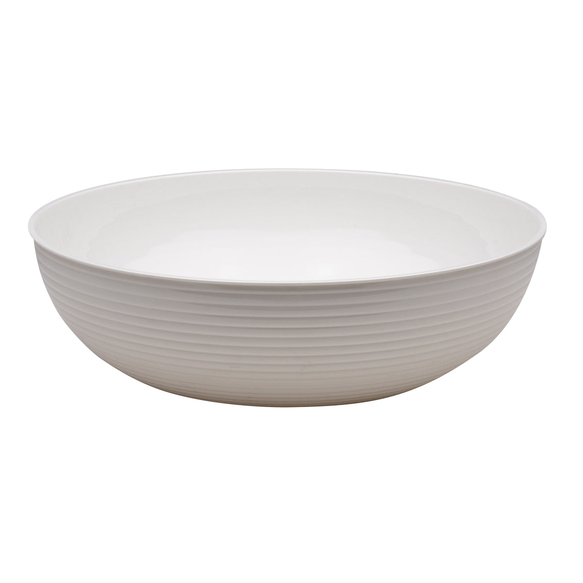 Cambro RSB15CW148 - 11 Quart 15" Ribbed PC Bowl, White, Round, NSF Certified, Dishwasher Safe — Case of 4 pieces