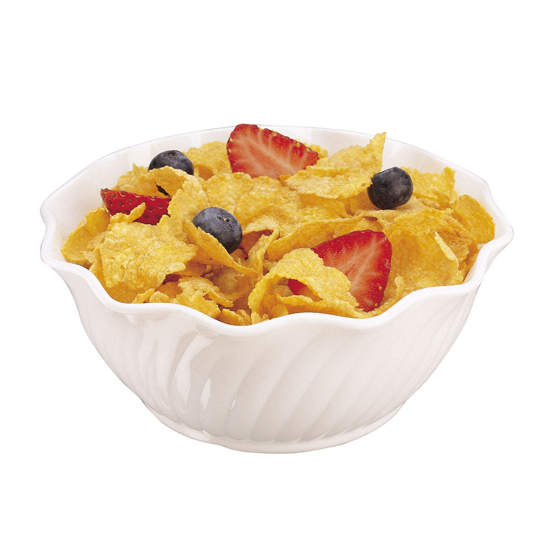 Cambro SRB13CW148 Swirl Bowl, 13 Oz 5-Inch White Polycarbonate, 5" Dia, 13 oz Capacity - 24/Case — Case of 24 pieces