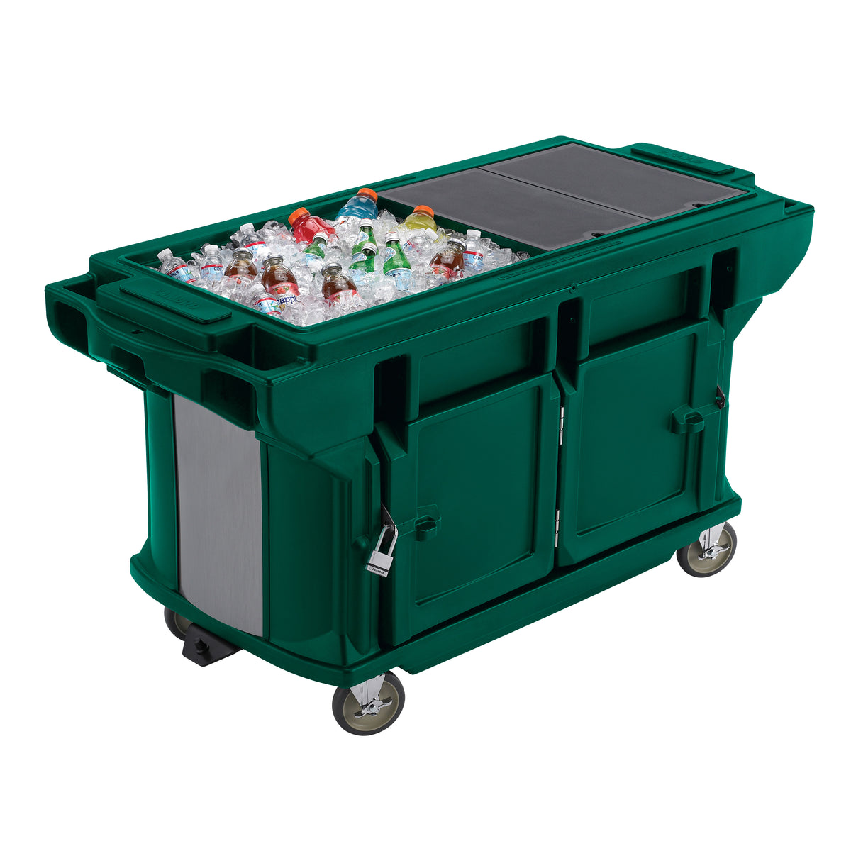 Cambro VBRUTHD6519 Versa Food Bar Work Table, Kentucky Green, 6 ft. unit, (5) Pan