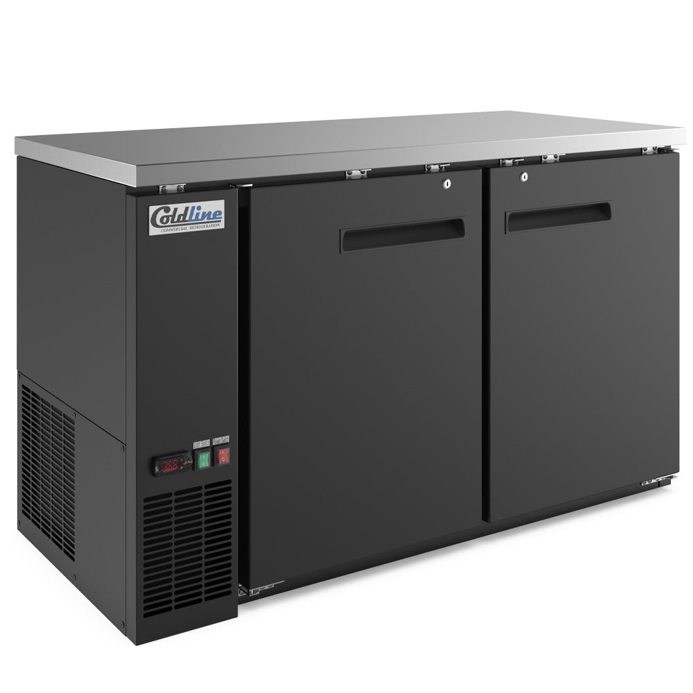 Coldline WBB-60 back bar wine cooler, angled front view