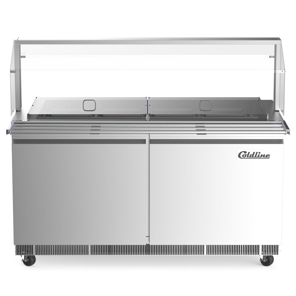 Coldline CBT-60-CSG refrigerated salad bar buffet table, front view, doors closed