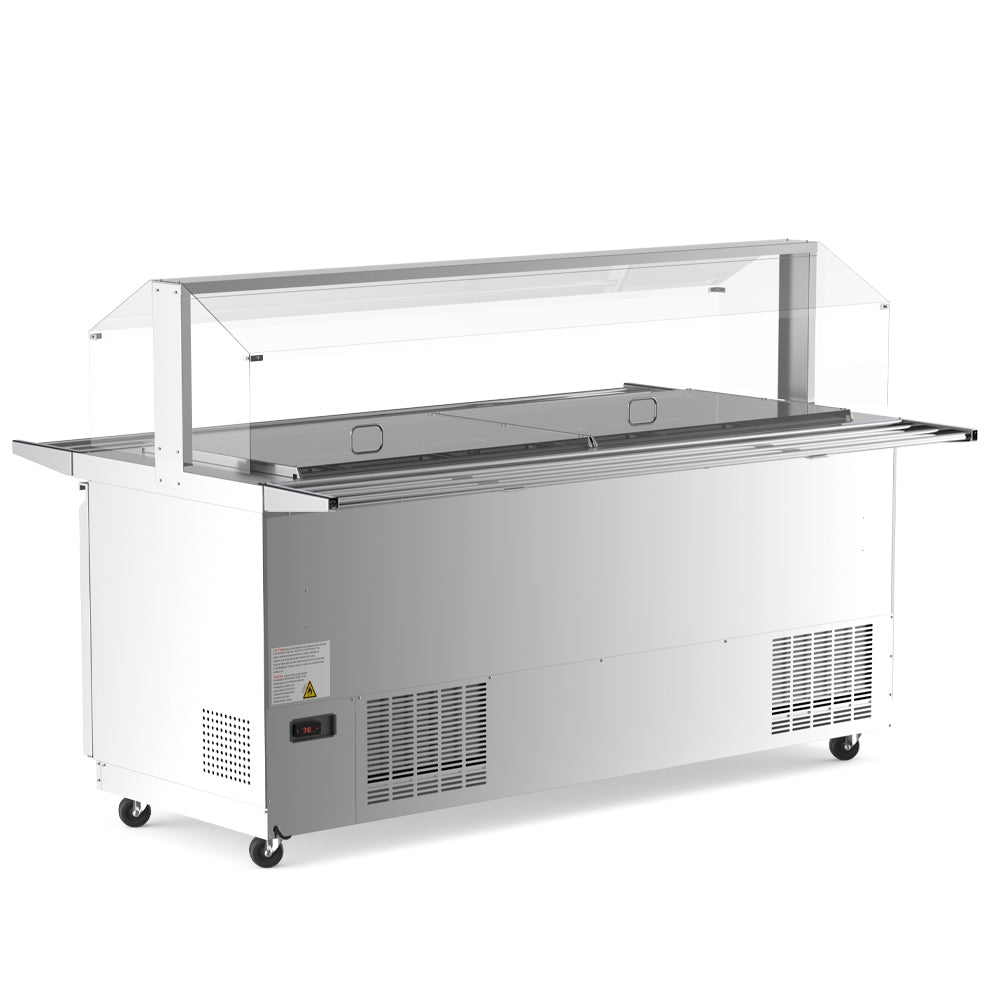 Coldline CBT-72-CSG refrigerated salad bar buffet table, rear angled view with power cord