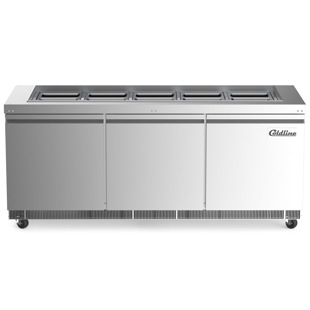 Coldline CBT-72 refrigerated salad bar buffet table, front view, doors closed