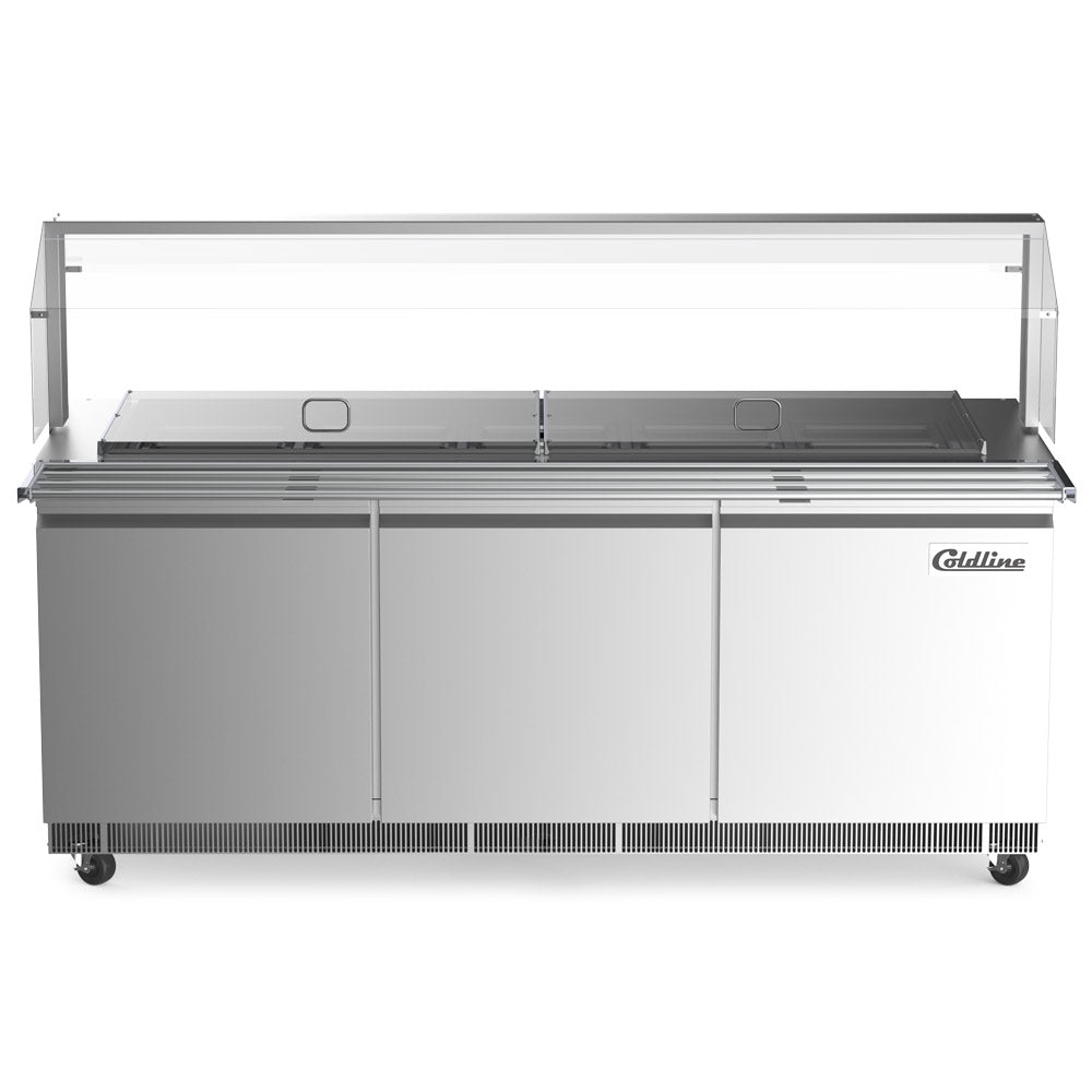 Coldline CBT-72-CSG refrigerated salad bar buffet table, front view, doors closed