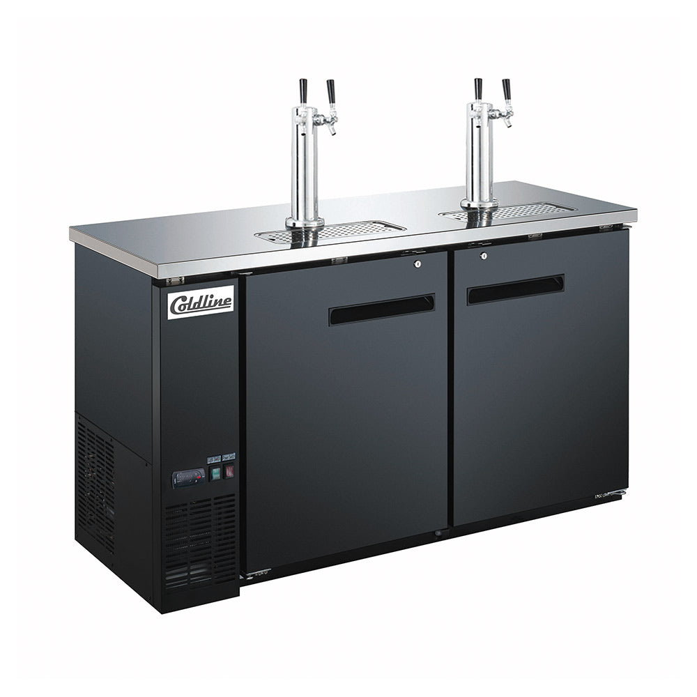Coldline CCD-60 60" Black Cold Brew Coffee (2)Double Tap Dispenser