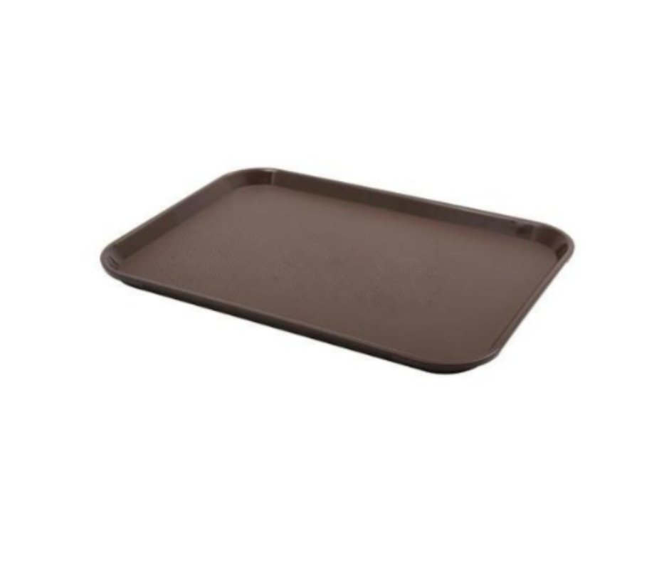 Concasse MCCHA1216 Easy Hold Non Slip Rubber Plastic Rect Tray β brown