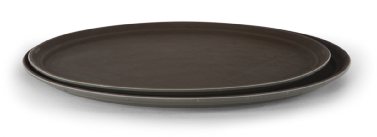 Concasse MCCHA2429 Easy Hold Rubber Plastic Oval Tray — brown