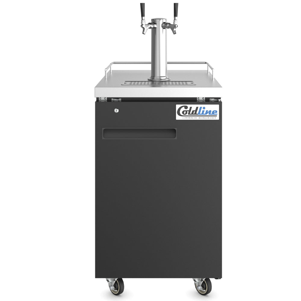 Coldline CDD-1 black direct draw beer dispenser, front view