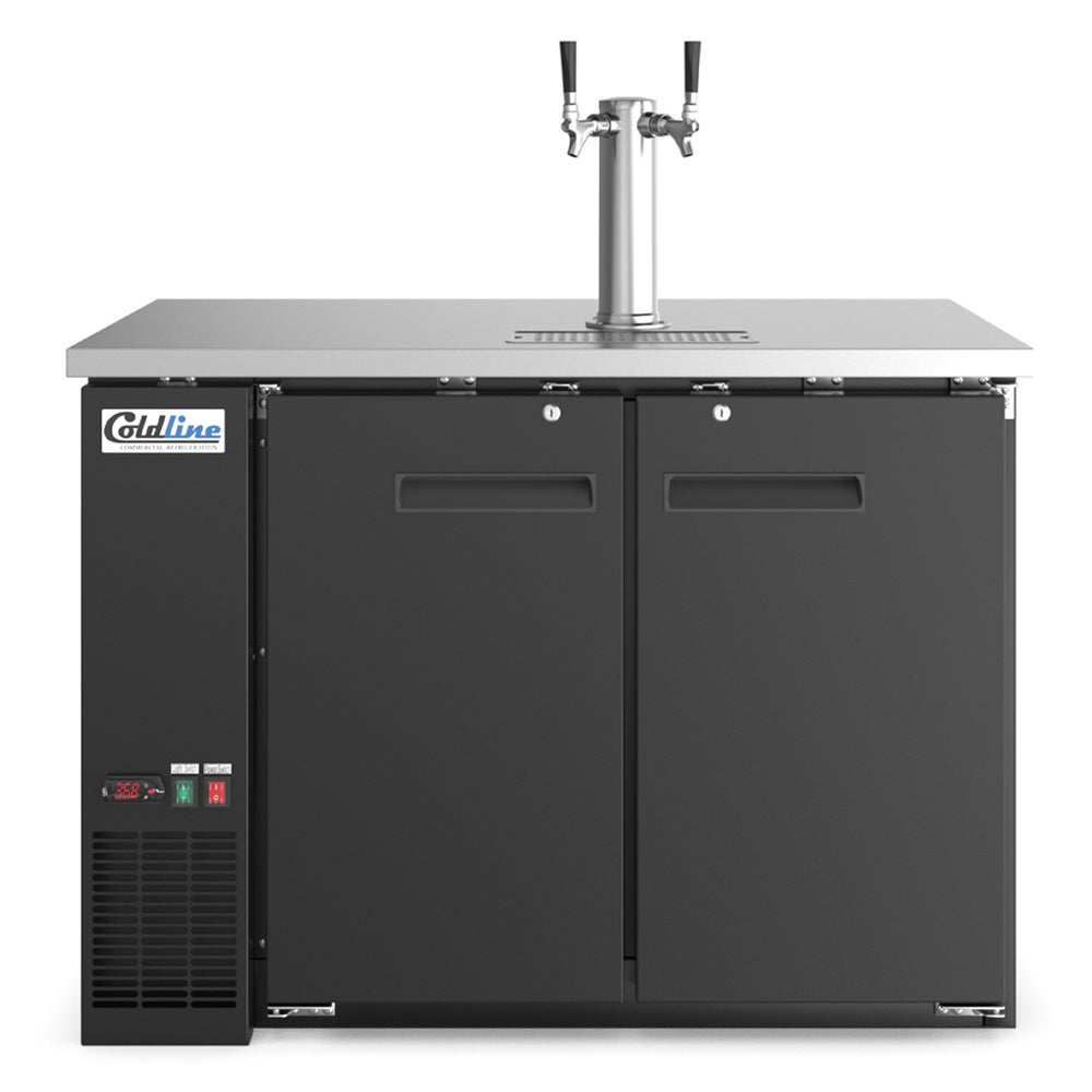 Coldline CDD-48 black direct draw beer dispenser, front view