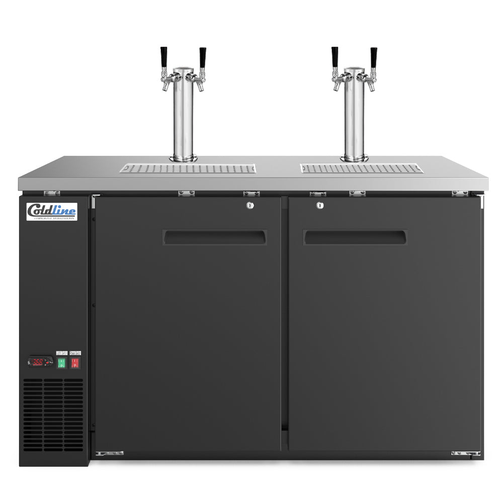 Coldline CDD-60 black direct draw beer dispenser, front view