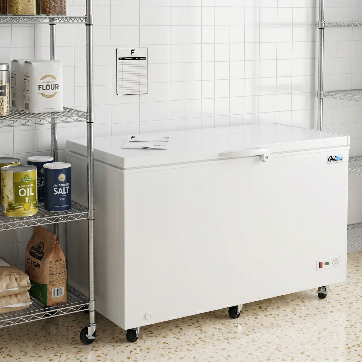 Coldline CF60 commercial chest freezer, in a store setting (representative image)