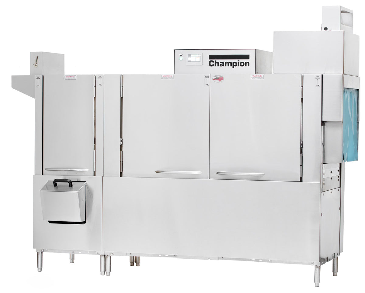 Champion 86 PRO-FF 2-tank rack conveyor dishwasher, front angle view