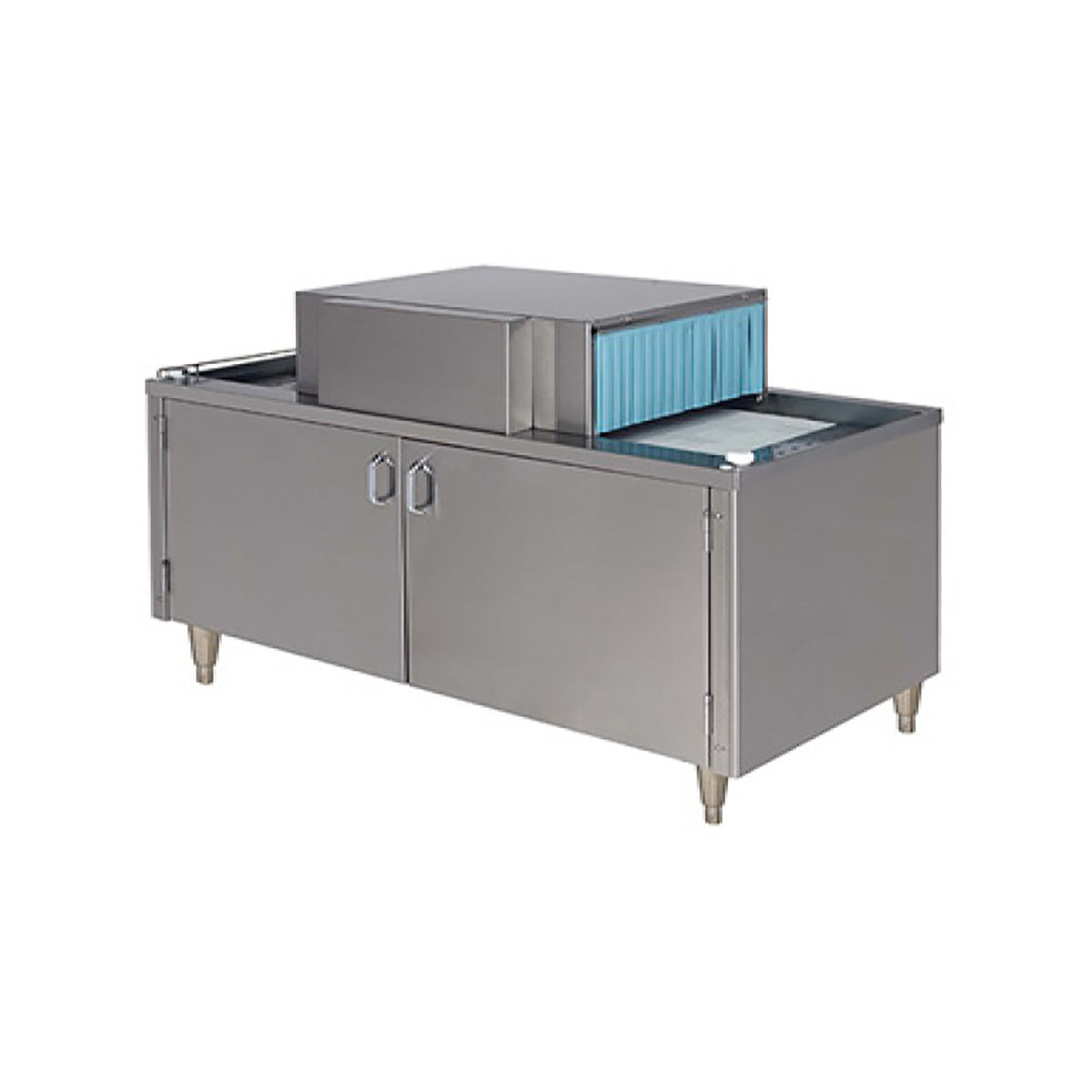 Champion CG4 pass-through glasswasher on 48 inch cabinet, front angle view