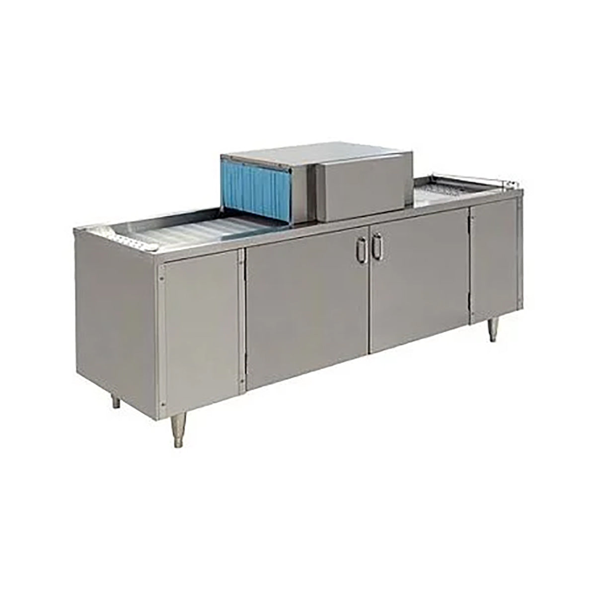 Champion CG6 pass-through glasswasher on 72 inch cabinet, front angle view