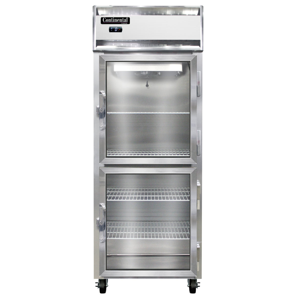 Continental Refrigerator 1FENGDHD 28.5-Inch Reach-In Glass Door Freezer β 2 Doors, Stainless Steel Front