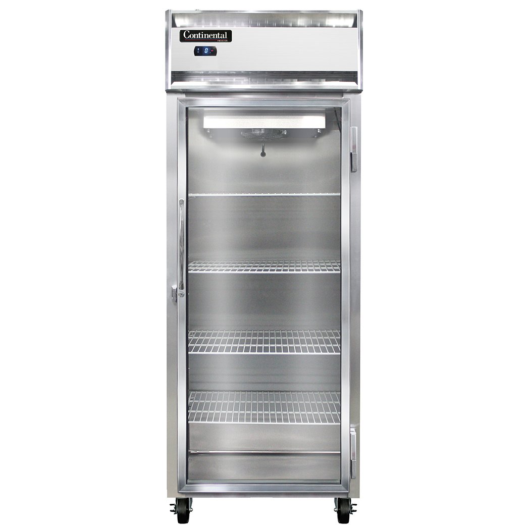 Continental Refrigerator 1FESNGD 28.5-Inch Reach-In Glass Door Freezer — 1 Doors, Stainless Steel Front