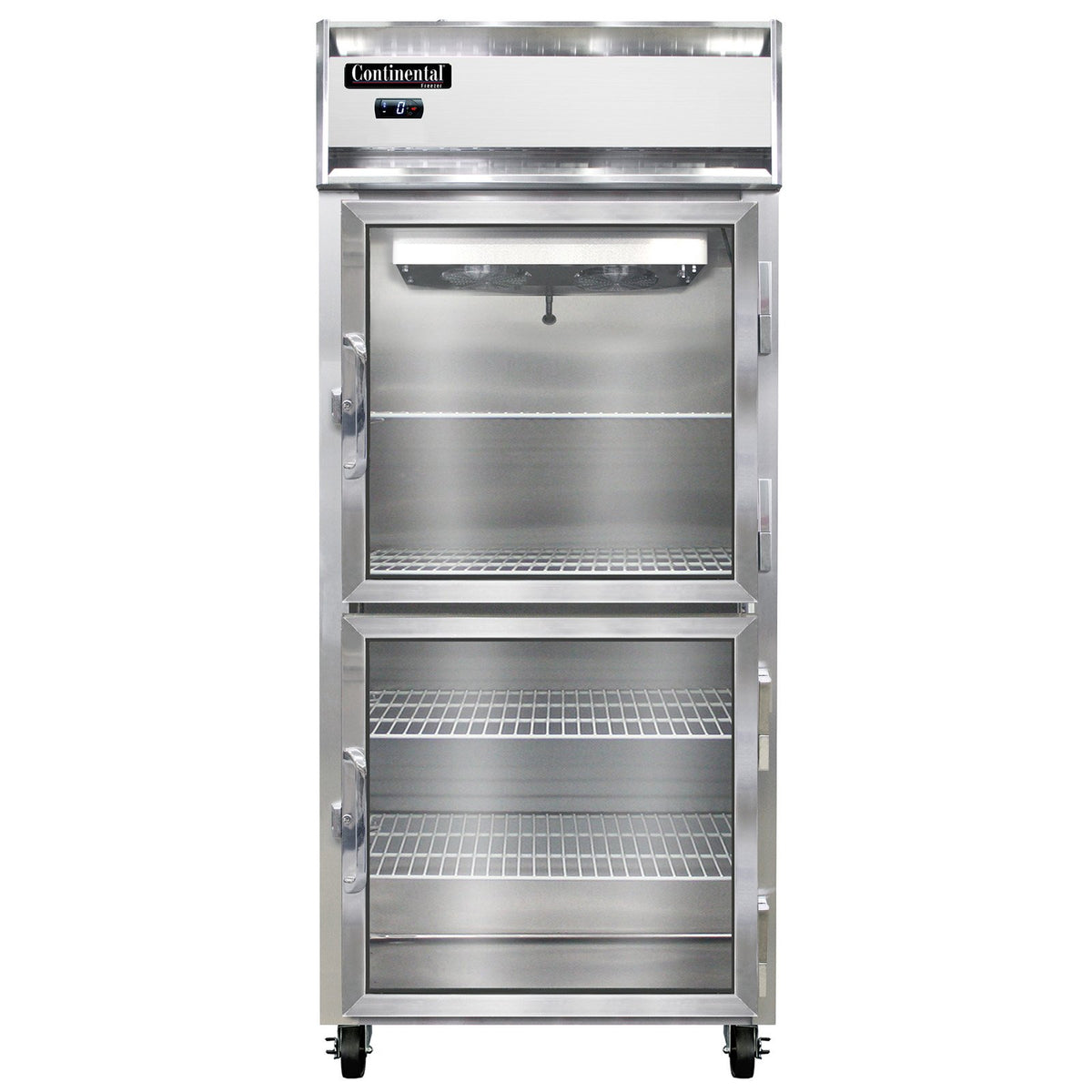Continental Refrigerator 1FXNSAGDHD 36.25-Inch Reach-In Glass Door Freezer — 2 Doors, Stainless Steel Exterior