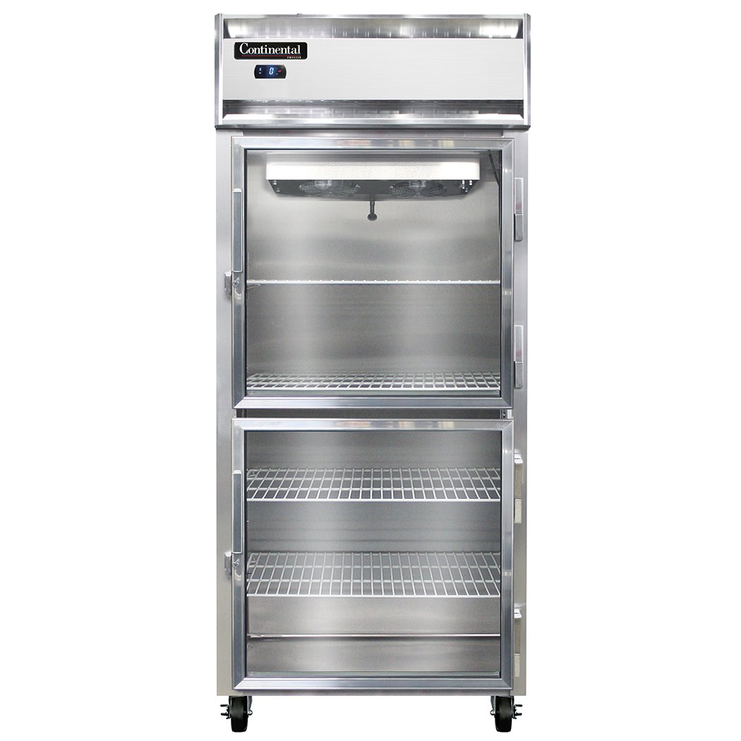 Continental Refrigerator 1FXSNSSGDHD 36.25-Inch Reach-In Glass Door Freezer β 2 Doors, Stainless Steel Exterior