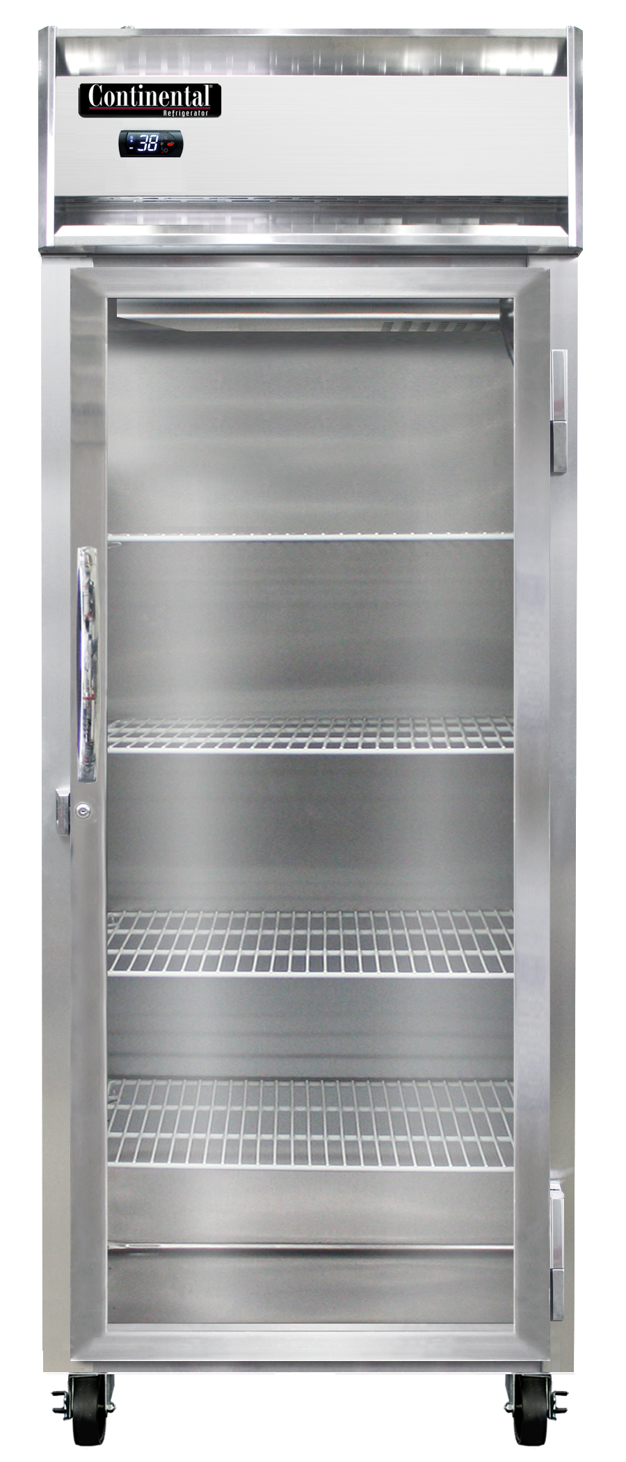Continental Refrigerator 1RENPT-GD-SD 28.5-Inch Pass-Thru Glass Door Refrigerator β 2 Doors, Stainless Steel Front