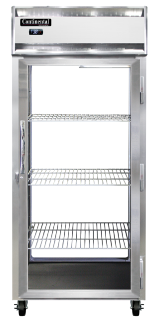 Continental Refrigerator 1RNXSSPT-GD-GD 36.25-Inch Pass-Thru Glass Door Refrigerator β 2 Doors, Stainless Steel Exterior