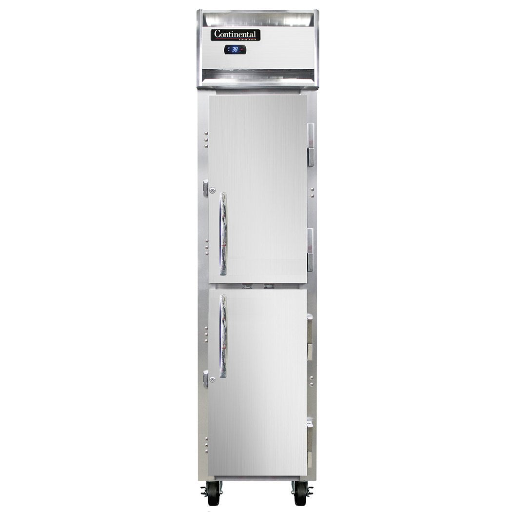 Continental Refrigerator 1RSESNHD 17.75-Inch Reach-In Refrigerator — 2 Doors, Stainless Steel Front