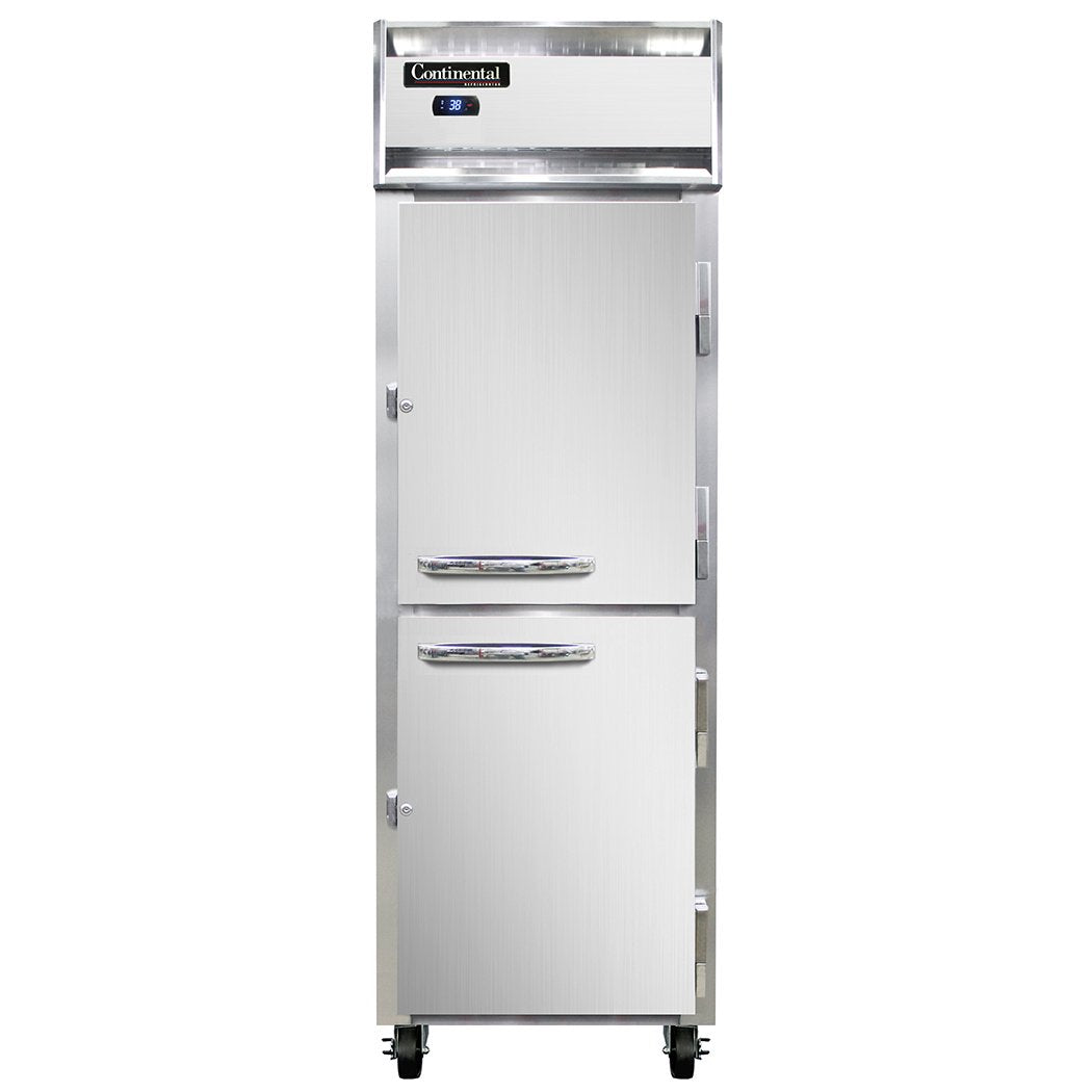 Continental Refrigerator 1RSNSAHD 26-Inch Reach-In Refrigerator — 2 Doors, Stainless Steel Exterior