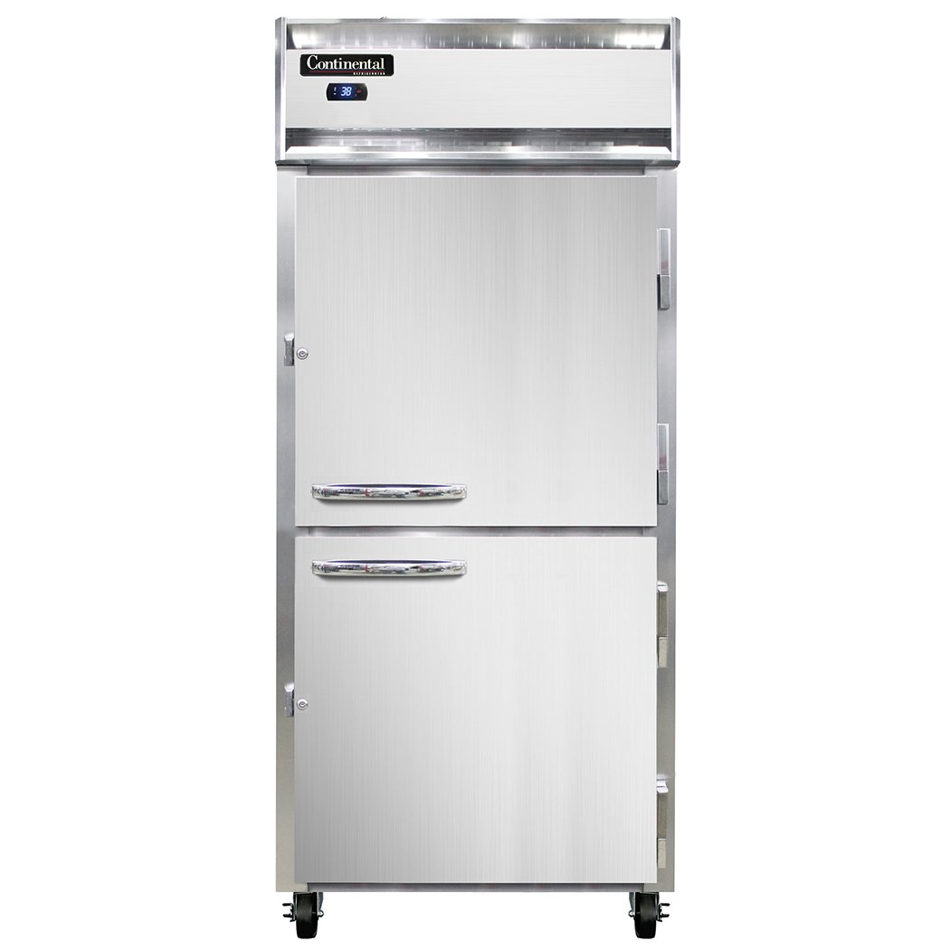 Continental Refrigerator 1RXSNHD 36.25-Inch Reach-In Refrigerator — 2 Doors, Stainless Steel Front