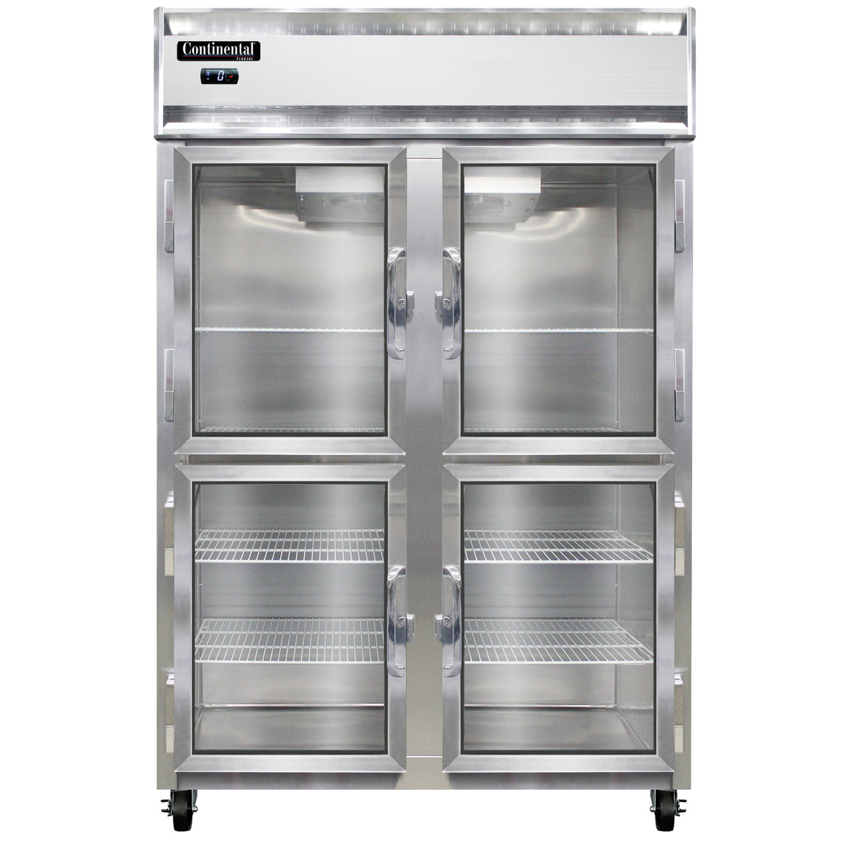Continental Refrigerator 2FNGDHD 52-Inch Reach-In Glass Door Freezer β 4 Doors, Stainless Steel Front