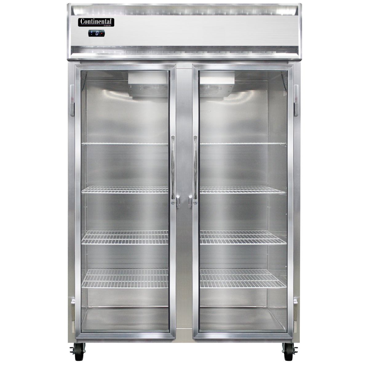 Continental Refrigerator 2FNGD 52-Inch Reach-In Glass Door Freezer — 2 Doors, Stainless Steel Front