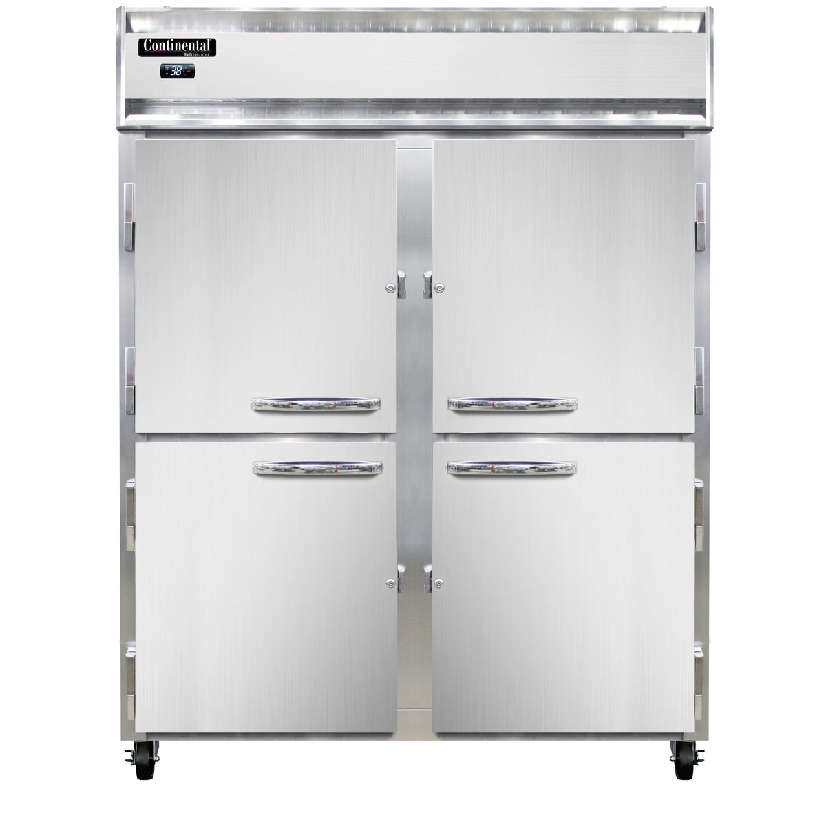 Continental Refrigerator 2RENPTHD 57-Inch Pass-Thru Refrigerator — 8 Doors, Stainless Steel Front
