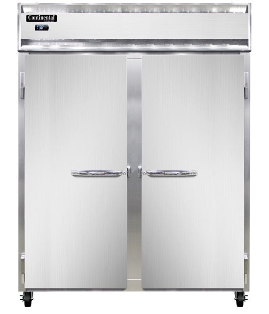 Continental Refrigerator 2RENSAPT-SD-GD 57-Inch Pass-Thru Glass Door Refrigerator β 4 Doors, Stainless Steel Exterior