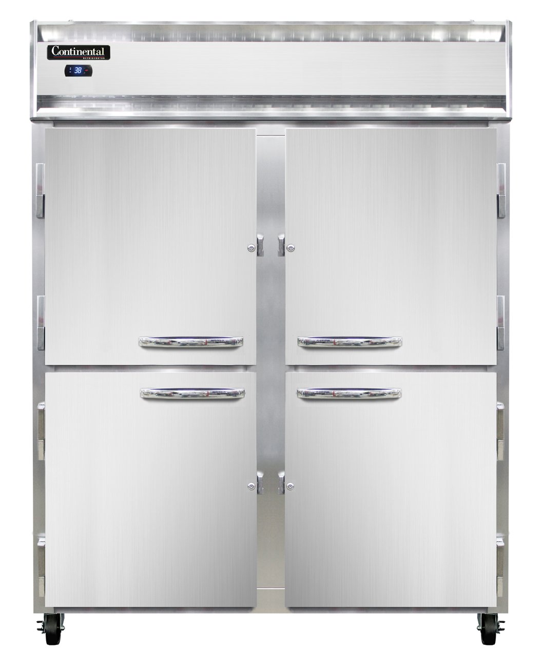 Continental Refrigerator 2RESNSAHD 57-Inch Reach-In Refrigerator — 4 Doors, Stainless Steel Exterior