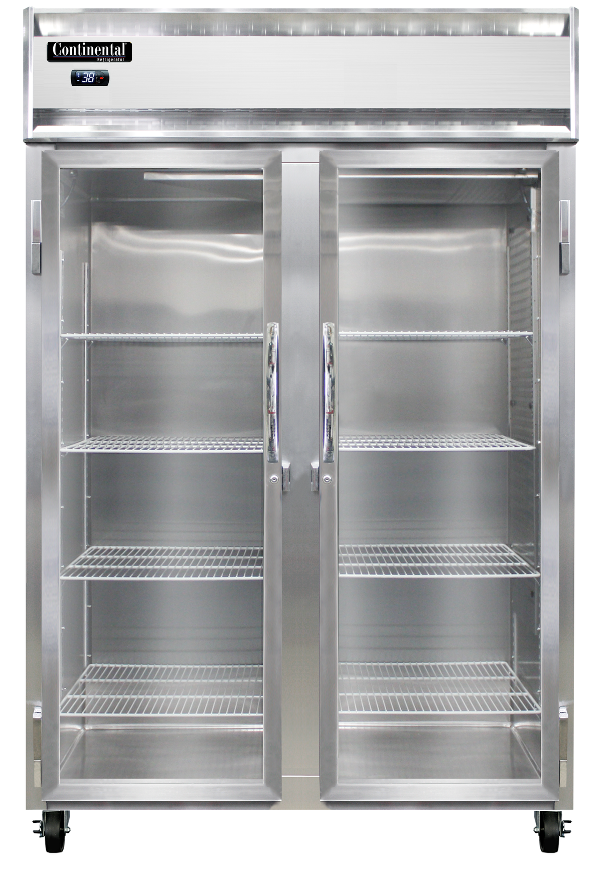 Continental Refrigerator 2RNPT-GD-SD 52-Inch Pass-Thru Glass Door Refrigerator β 4 Doors, Stainless Steel Front