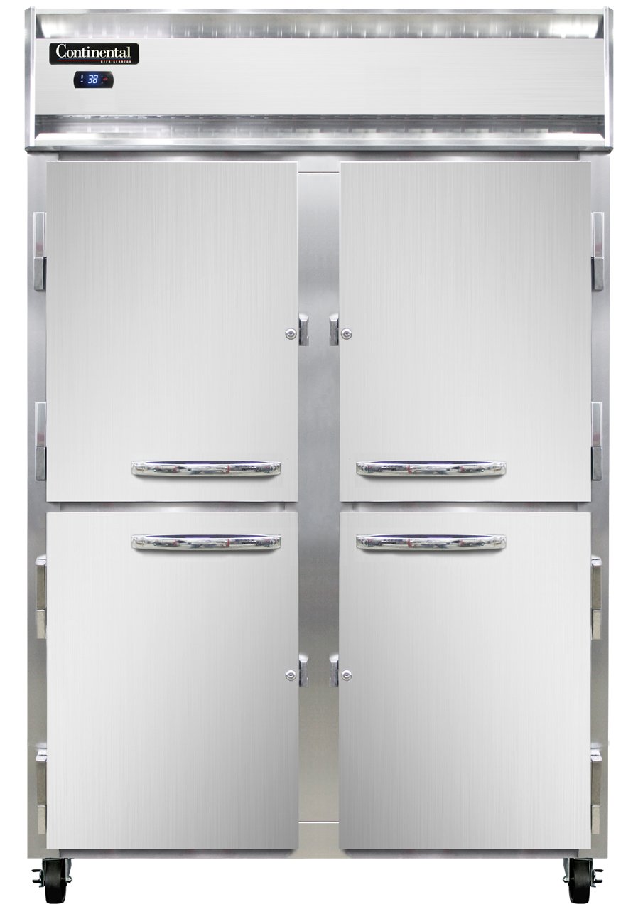 Continental Refrigerator 2RNSSHD 52-Inch Reach-In Refrigerator — 4 Doors, Stainless Steel Exterior