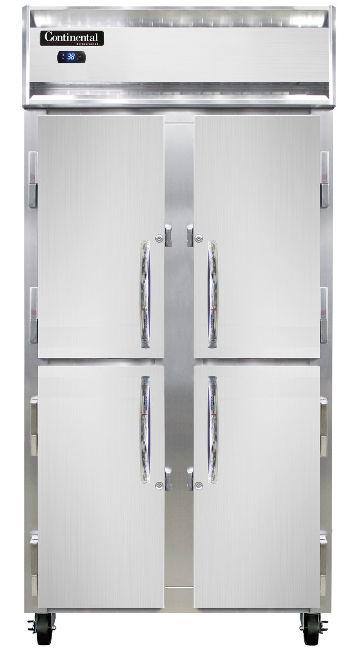 Continental Refrigerator 2RSENSAHD 36.25-Inch Reach-In Refrigerator — 4 Doors, Stainless Steel Exterior