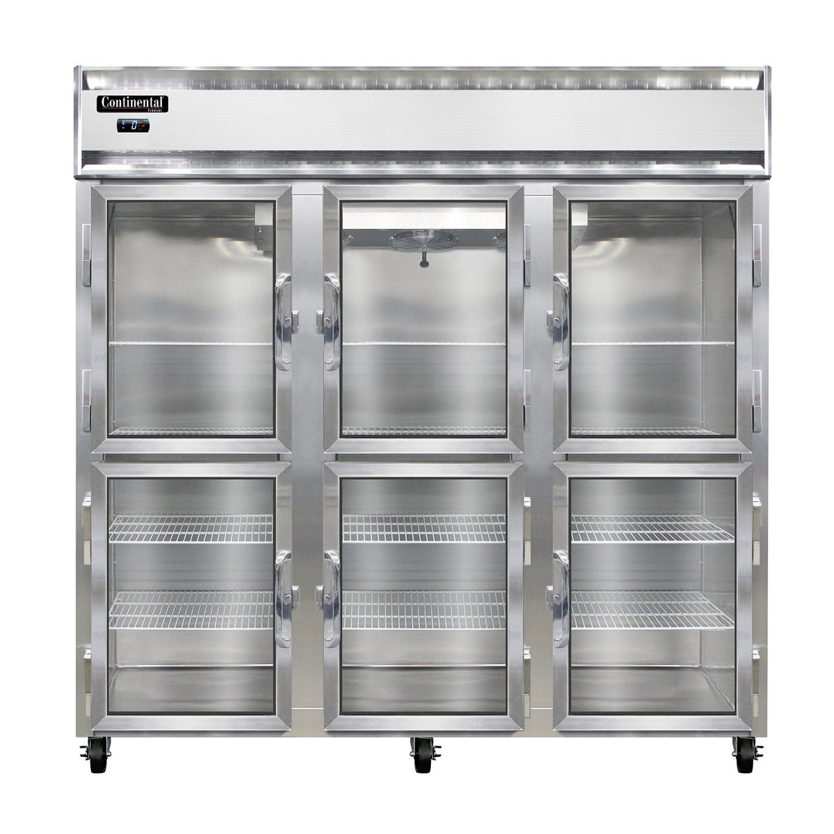 Continental Refrigerator 3FNSSGDHD 78-Inch Reach-In Glass Door Freezer β 6 Doors, Stainless Steel Exterior