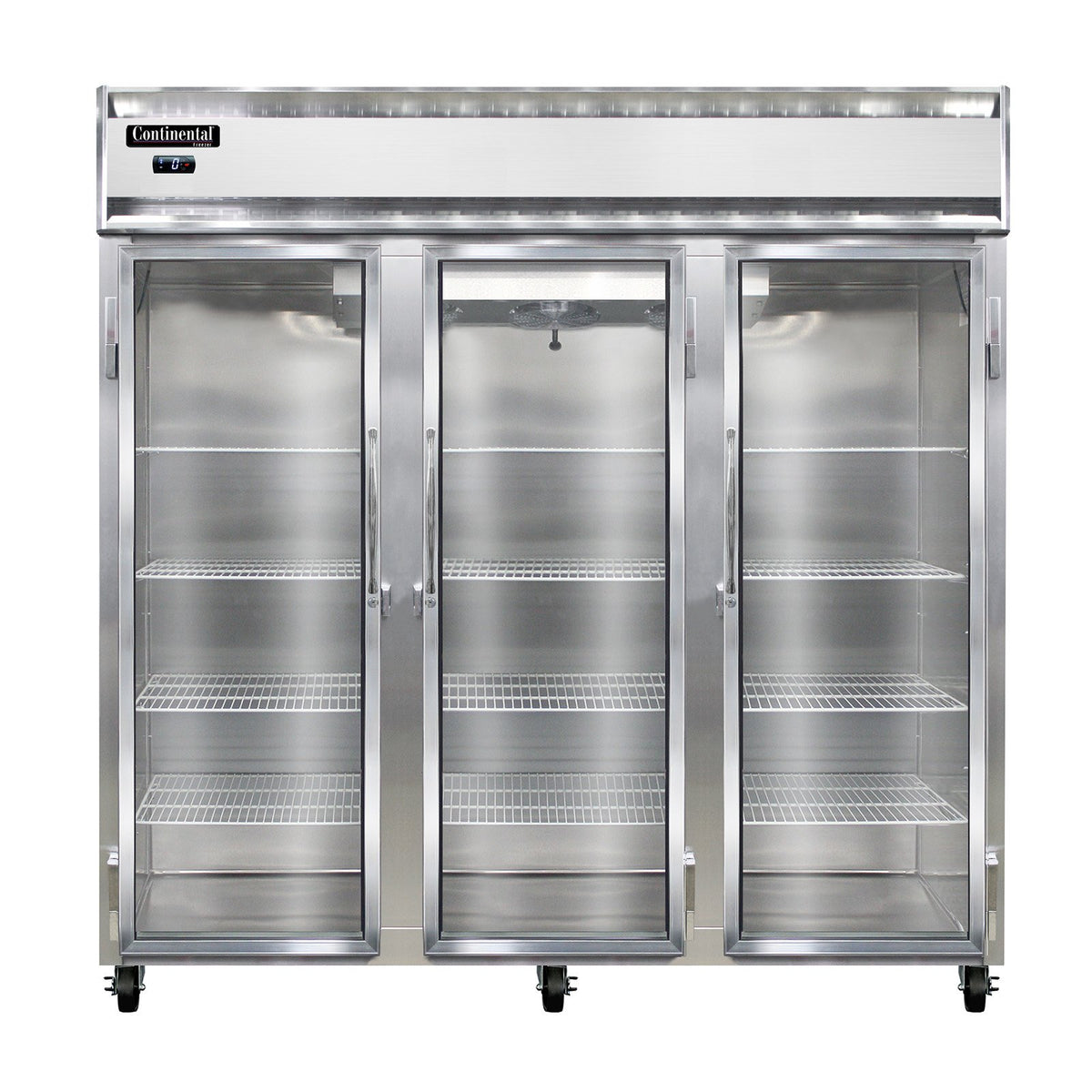 Continental Refrigerator 3FNSSGD 78-Inch Reach-In Glass Door Freezer β 3 Doors, Stainless Steel Exterior