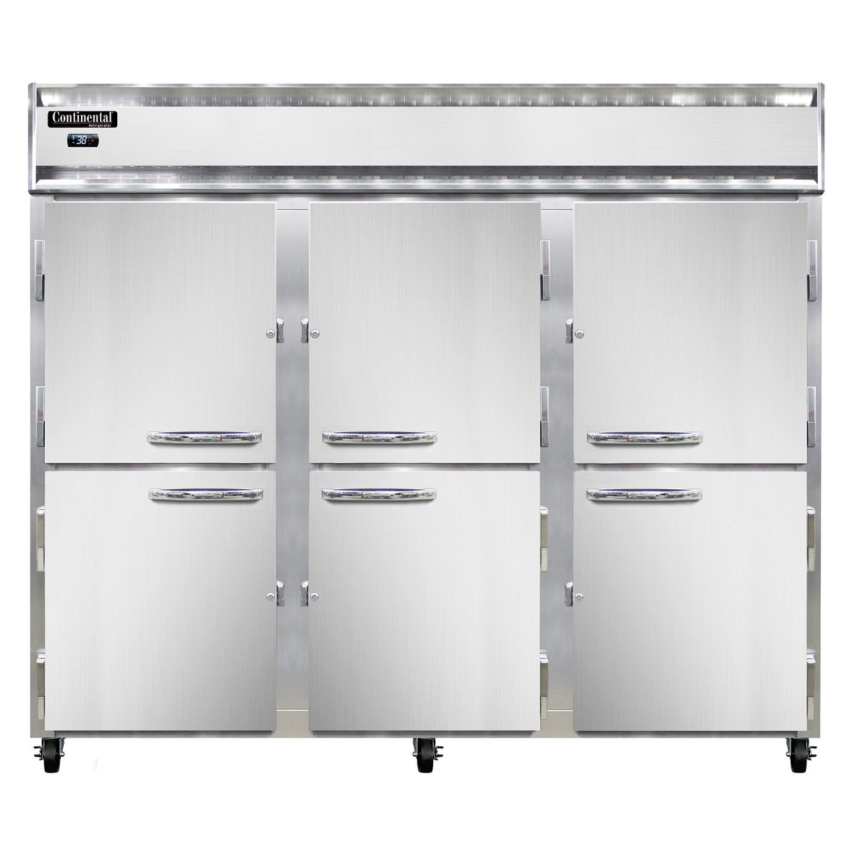 Continental Refrigerator 3RENSAPTHD 85.5-Inch Pass-Thru Refrigerator — 12 Doors, Stainless Steel Exterior