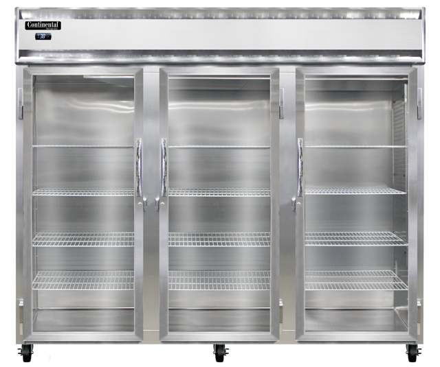 Continental Refrigerator 3RENSAPT-GD-SD 85.5-Inch Pass-Thru Glass Door Refrigerator β 6 Doors, Stainless Steel Exterior