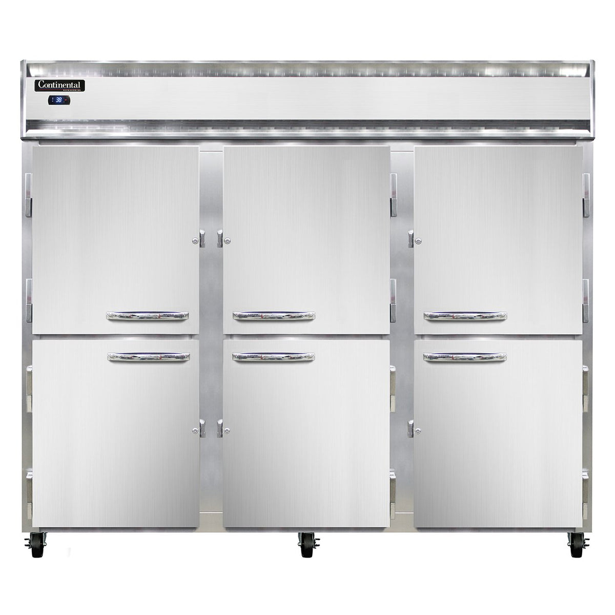 Continental Refrigerator 3RESNHD 85.5-Inch Reach-In Refrigerator — 6 Doors, Stainless Steel Front