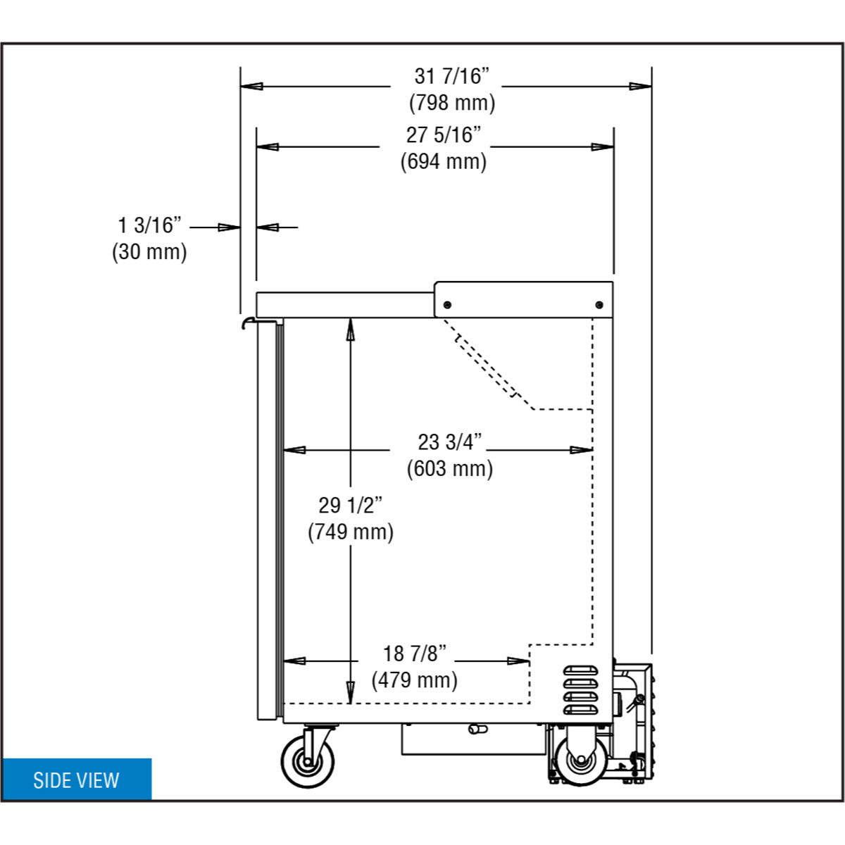 Continental Refrigerator BB24N 24.125-Inch Back Bar Refrigerator — 1 Doors