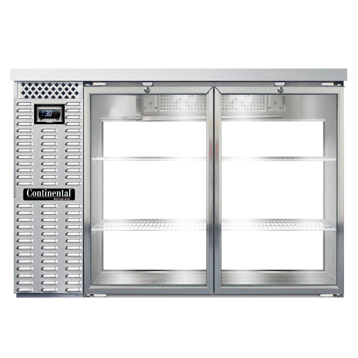 Continental Refrigerator BB50NSSGDPT 50-Inch Back Bar Glass Door Refrigerator — 4 Doors, Stainless Steel Exterior