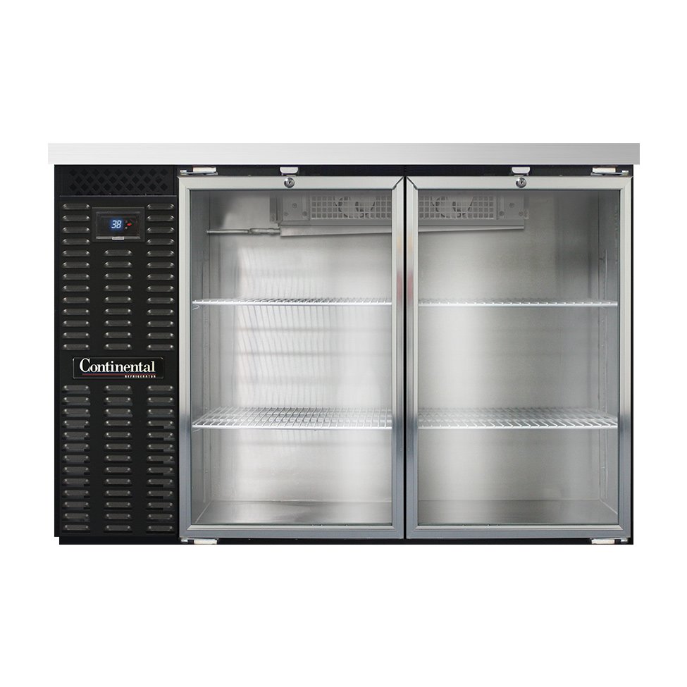 Continental Refrigerator BB50SNGD 50-Inch Back Bar Glass Door Refrigerator — 2 Doors