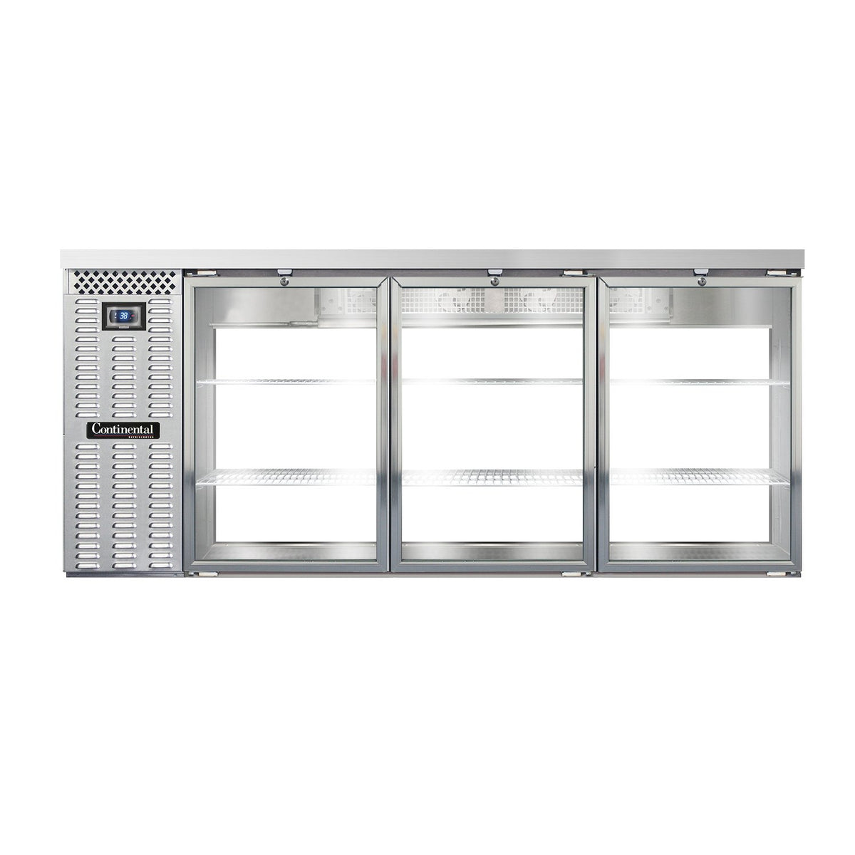 Continental Refrigerator BB79SNSSGDPT 79-Inch Back Bar Glass Door Refrigerator — 6 Doors, Stainless Steel Exterior