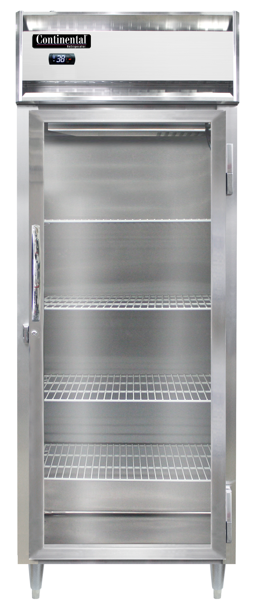 Continental Refrigerator D1RENSAPT-GD-SD 28.5-Inch Pass-Thru Glass Door Refrigerator β 2 Doors, Stainless Steel Exterior